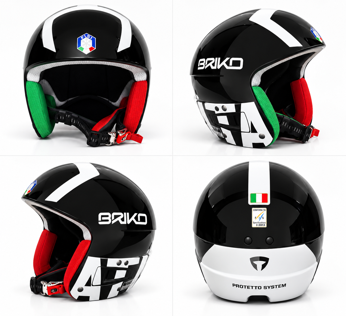 Briko Vulcano FIS 6.8 FISI nero/bianco grafica ITA